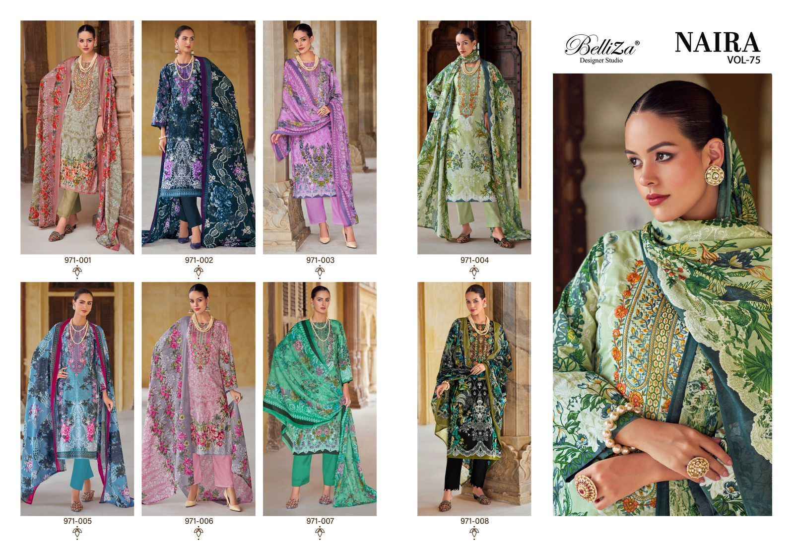 Belliza Naira Vol 75 Cotton Dress Material 8 pcs Cataloge