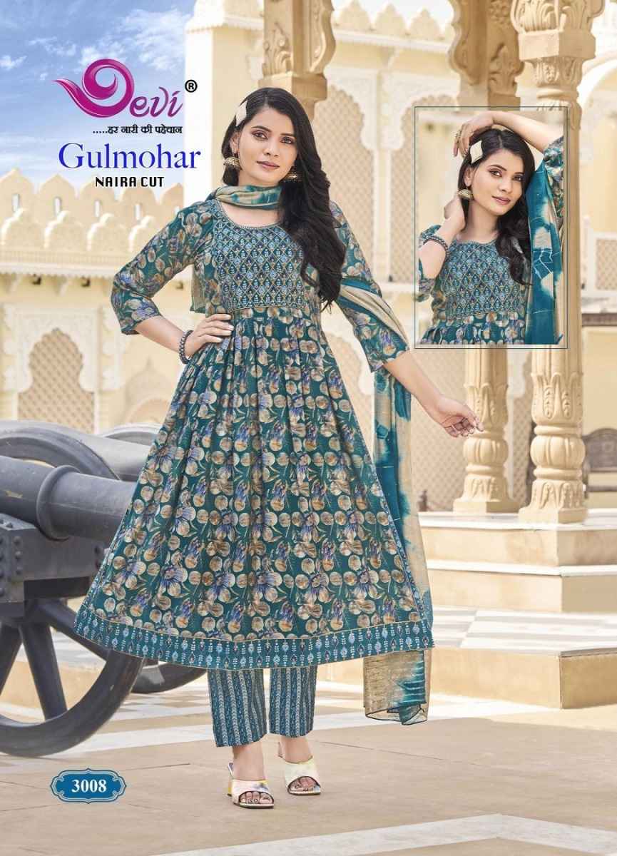 Devi Gulmohar Vol 3 Muslin Kurti Combo 8 pcs Catalogue