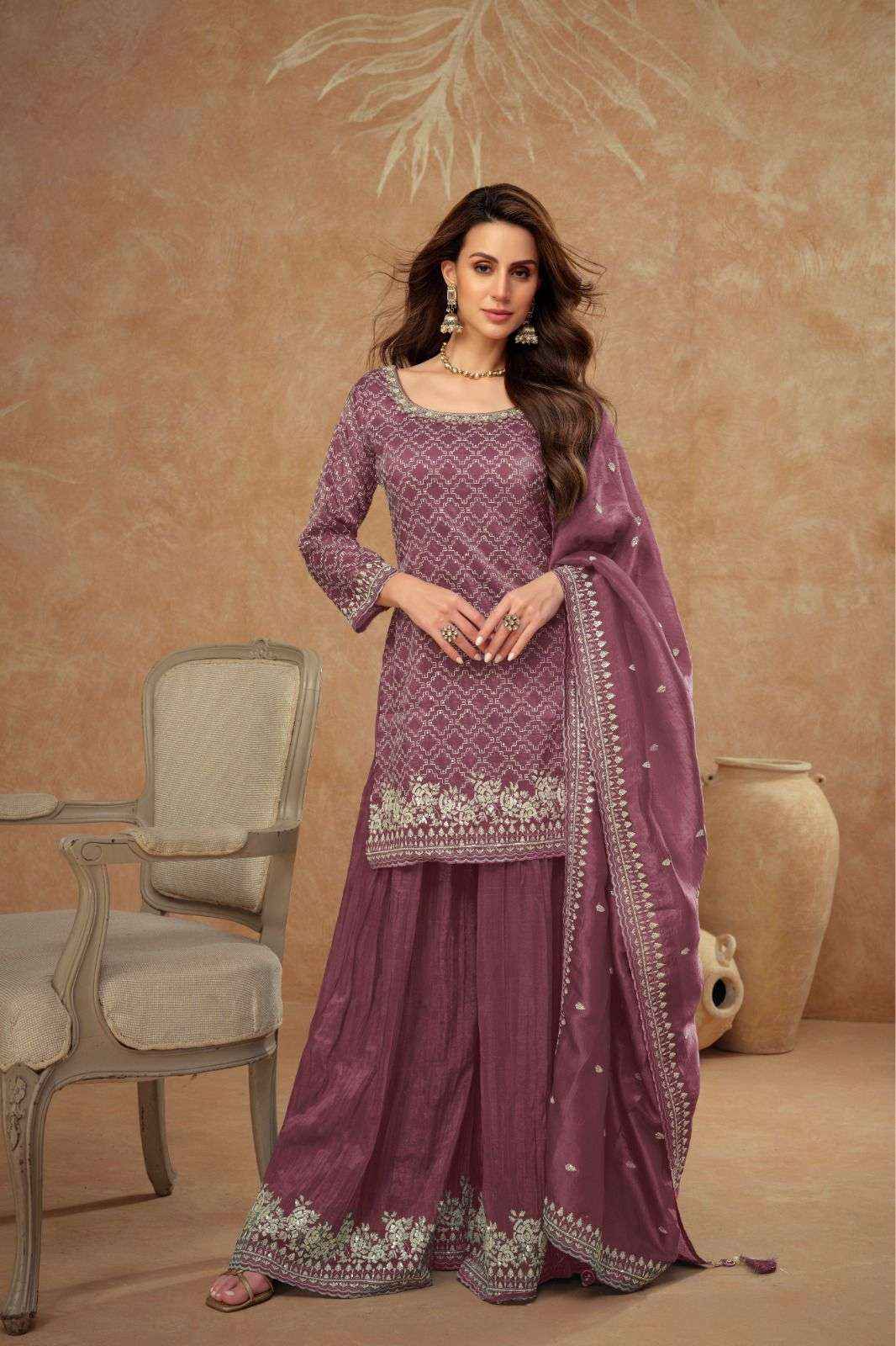 Gulkayra Designer Daisy Readymade Silk Dress 3 pcs Catalogue