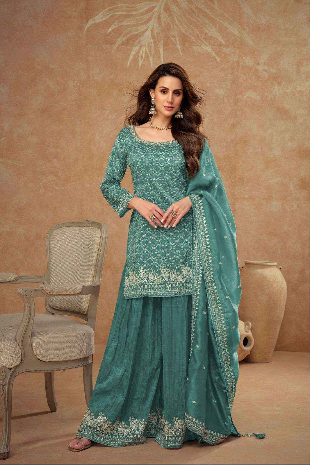 Gulkayra Designer Daisy Readymade Silk Dress 3 pcs Catalogue