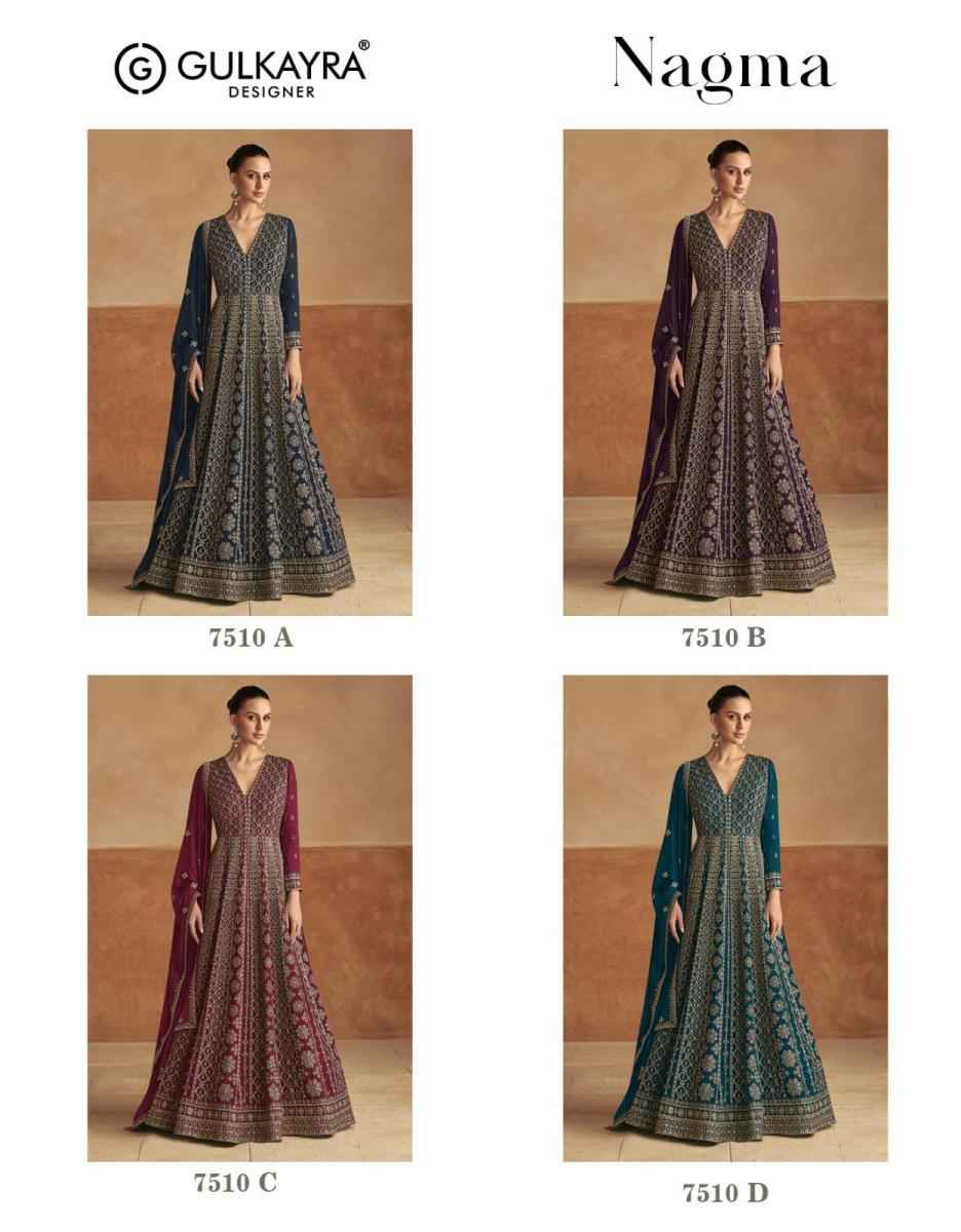 Gulkayra Designer Nagma Real Chinon Readymade Suit (4 Pc Catalouge)