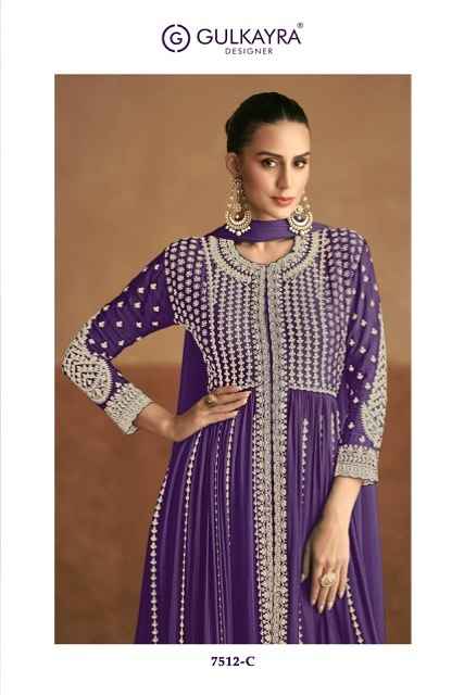 Gulkayra Designer Tanim Readymade Chinon Dress 3 pcs Catalogue