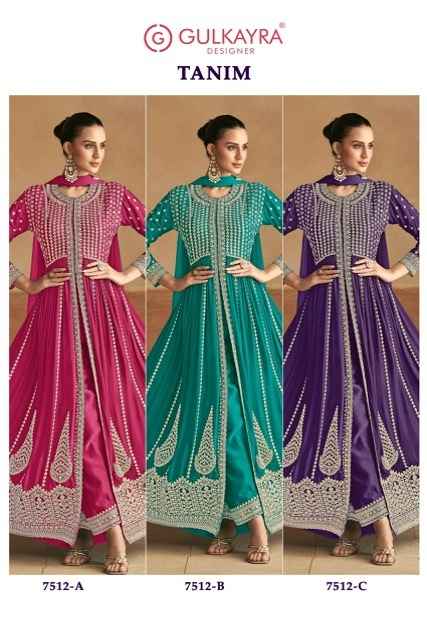 Gulkayra Designer Tanim Readymade Chinon Dress 3 pcs Catalogue