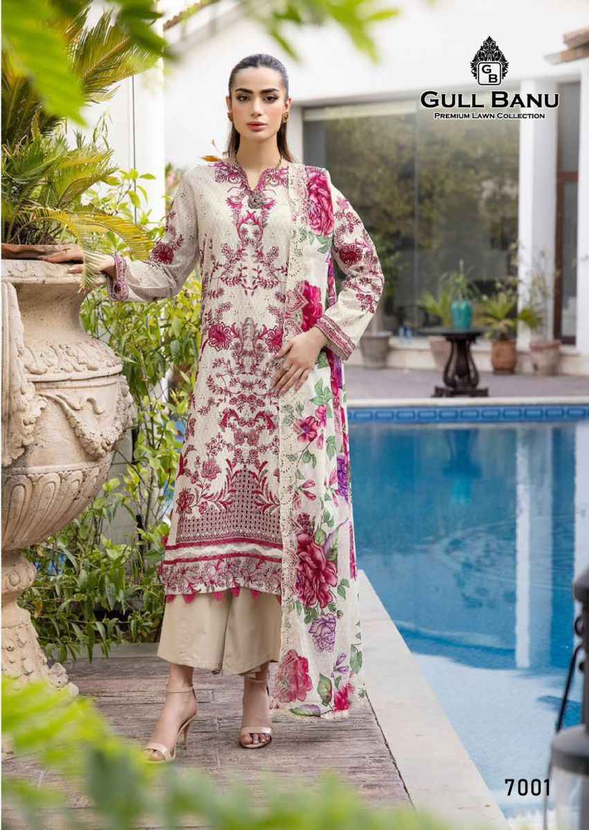 Gull Aahmed Gull Banu Vol 7 Lawn Cotton Dress Material 6 pcs Catalogue