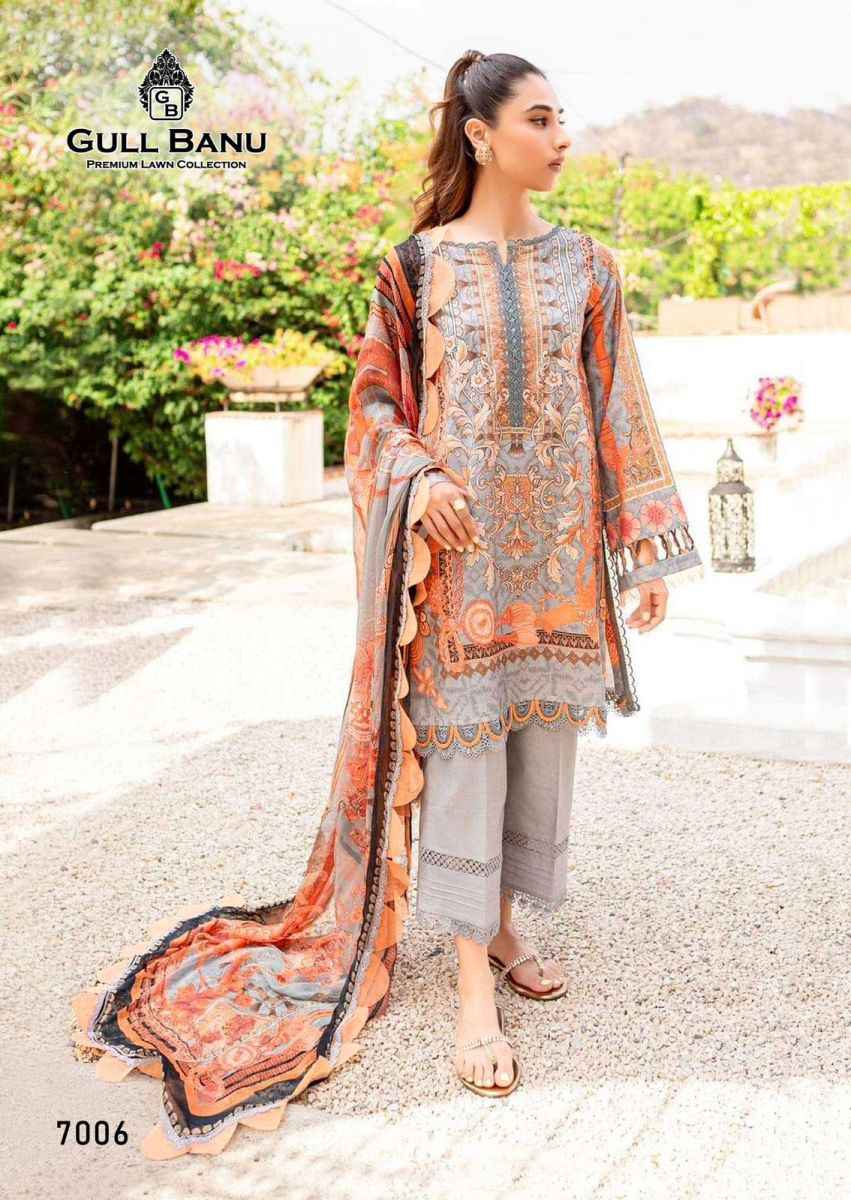Gull Aahmed Gull Banu Vol 7 Lawn Cotton Dress Material 6 pcs Catalogue