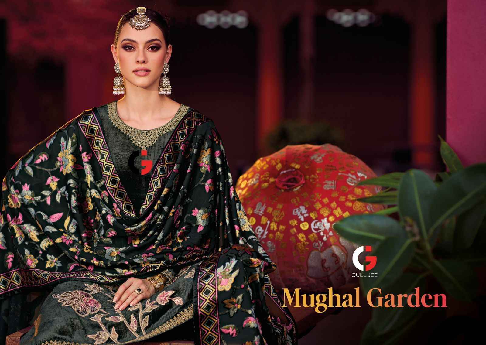 Gull Jee Mughal Garden Velvet Dress Material 6 pcs Catalogue