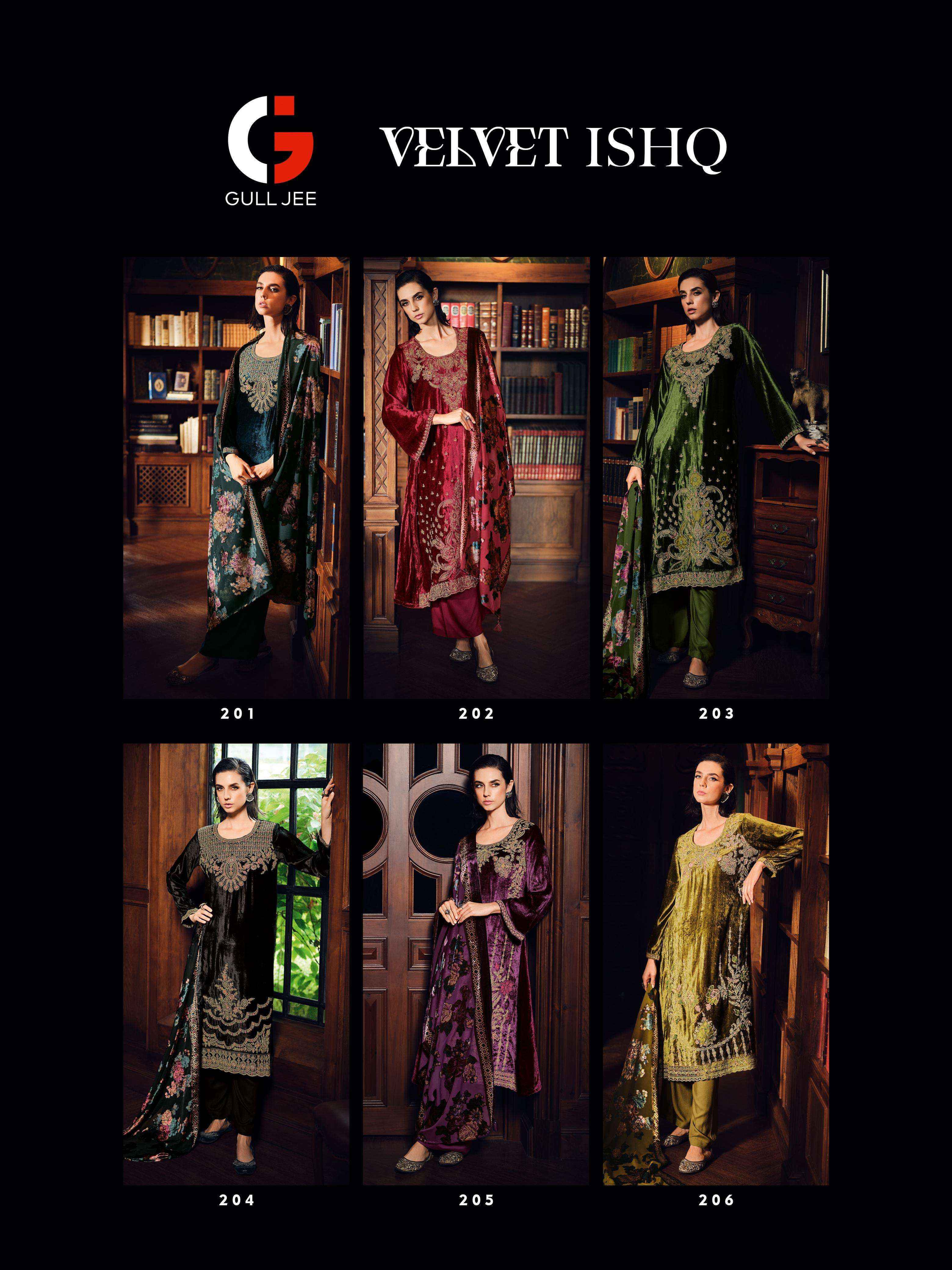 Gull Jee Velevt Ishq Velvet Dress Material 6 pcs Catalogue