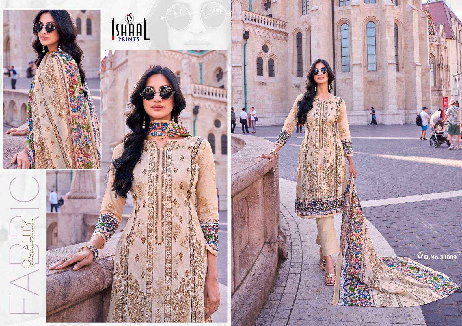 Ishaal Prints Gulmohar Combo 24 Lawn Cotton Dress Material 10 pcs Catalogue
