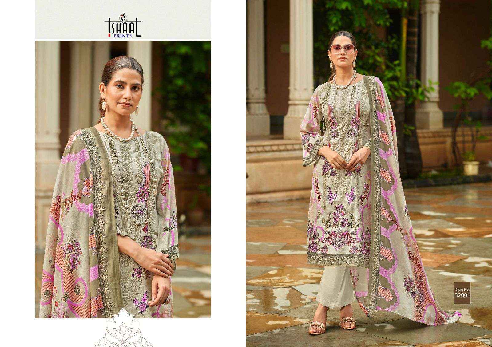 Ishaal Prints Gulmohar Combo 24 Lawn Cotton Dress Material 10 pcs Catalogue