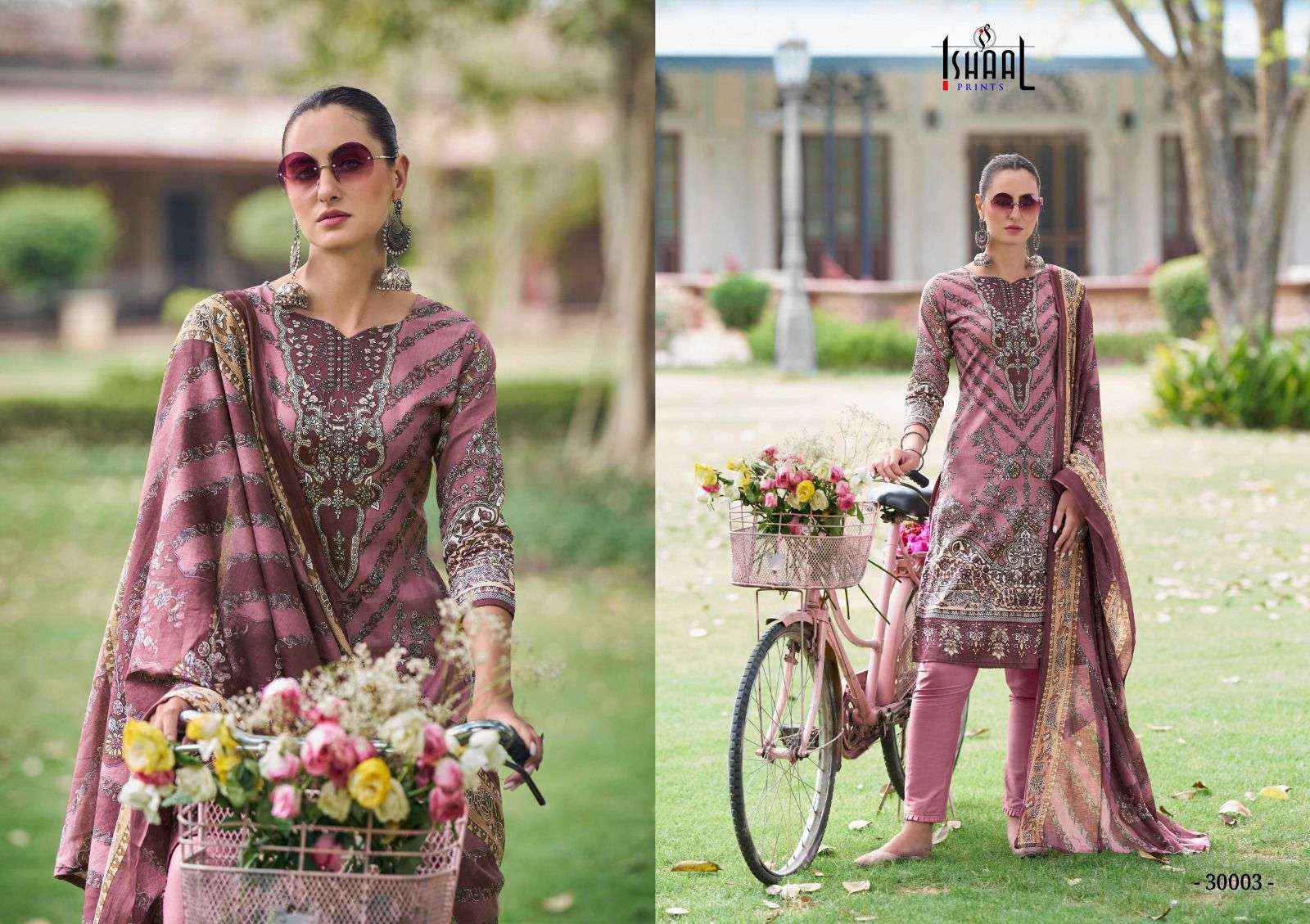 Ishaal Prints Gulmohar Combo 24 Lawn Cotton Dress Material 10 pcs Catalogue