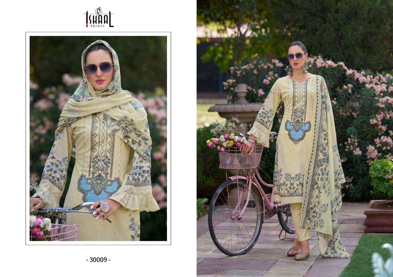 Ishaal Prints Gulmohar Combo 24 Lawn Cotton Dress Material 10 pcs Catalogue
