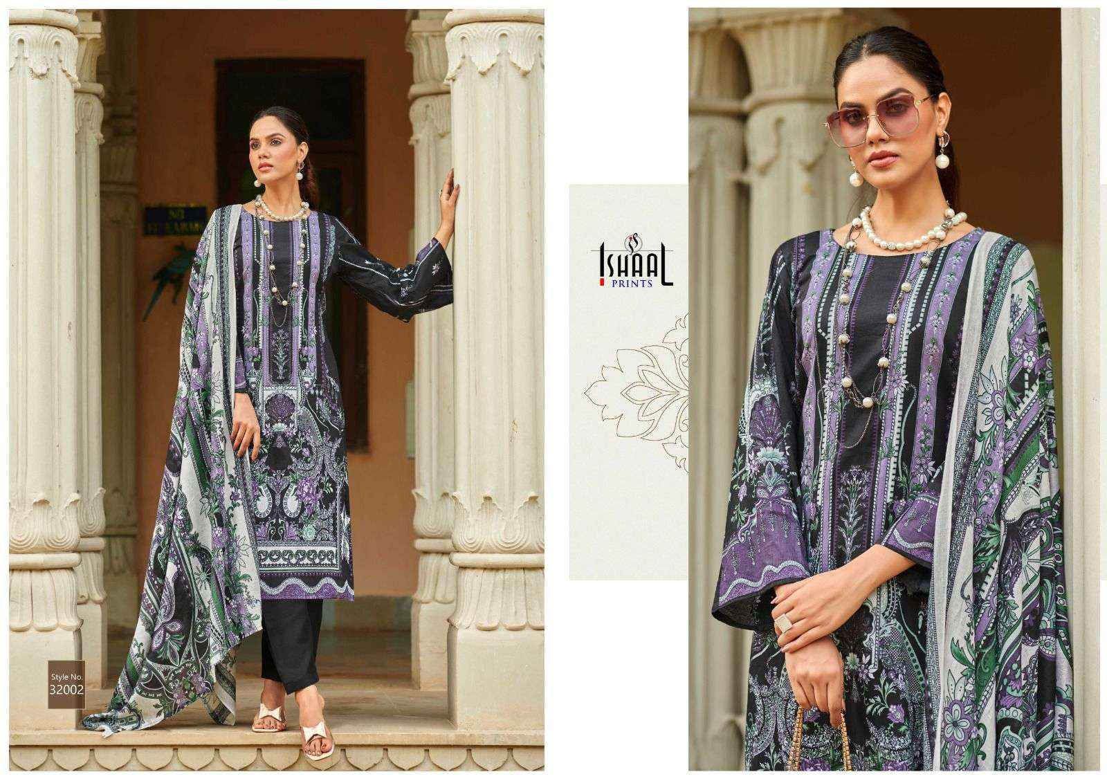 Ishaal Prints Gulmohar Combo 24 Lawn Cotton Dress Material 10 pcs Catalogue