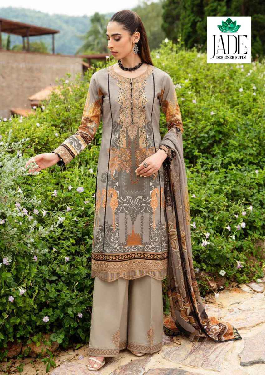 Jade Crimson Exclusive Heavy Lawn Collection Vol 10 Cotton Dress Material 6 pc Cataloge