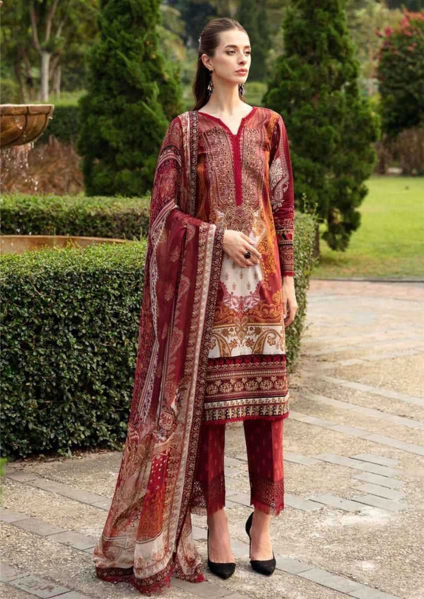 Jade Crimson Exclusive Heavy Lawn Collection Vol 10 Cotton Dress Material 6 pc Cataloge