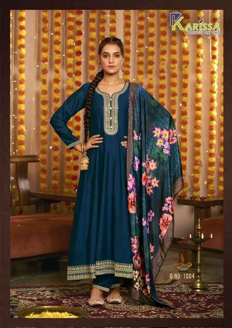 Karissa Gehna Readymade Vichitra Silk Dress 4 pcs Catalogue