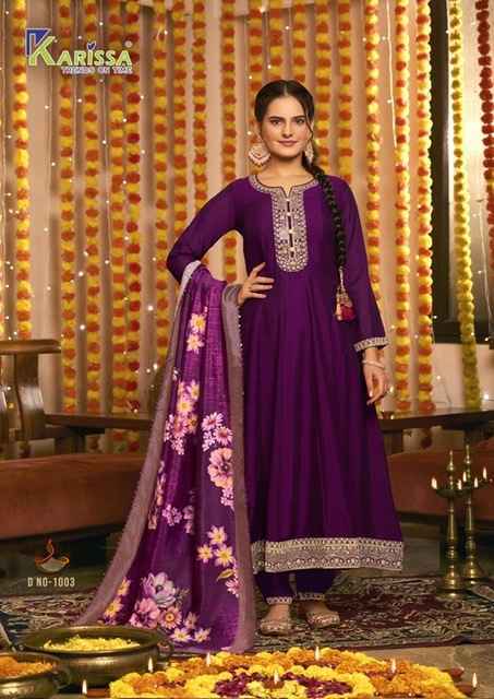 Karissa Gehna Readymade Vichitra Silk Dress 4 pcs Catalogue