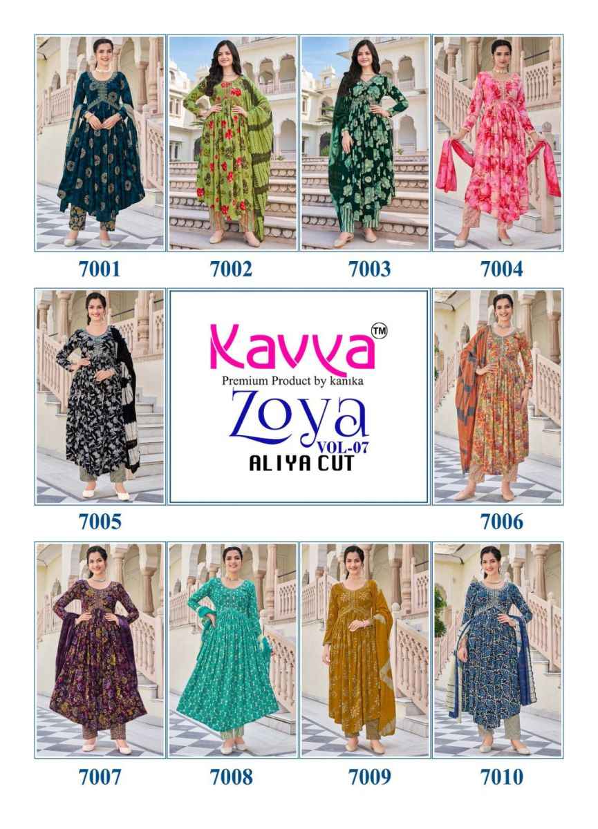 Kavya Zoya Vol 7 Rayon Kurti Combo 10 pcs Catalogue
