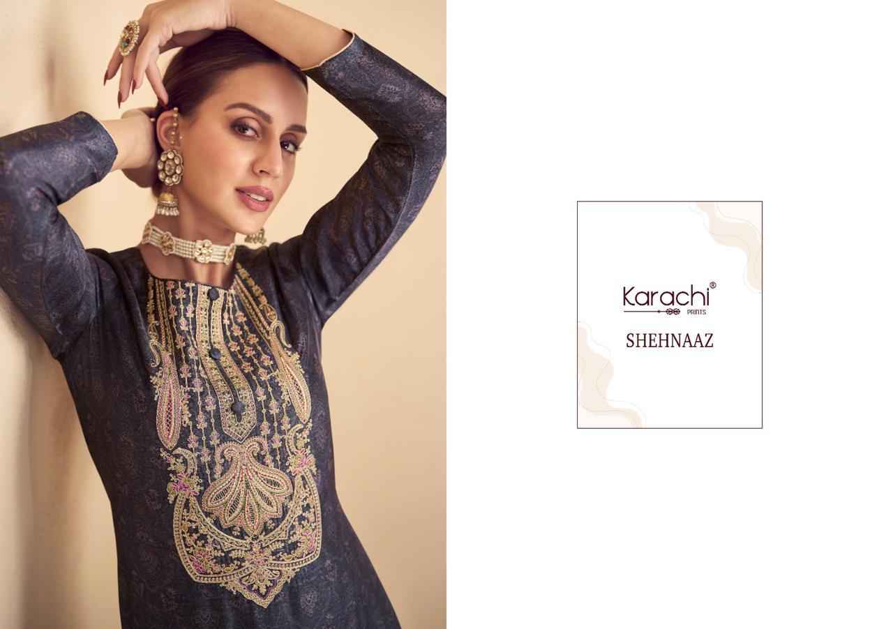 Kesar Karachi Shehnaaz Silk Dress Material 4 pcs Catalogue