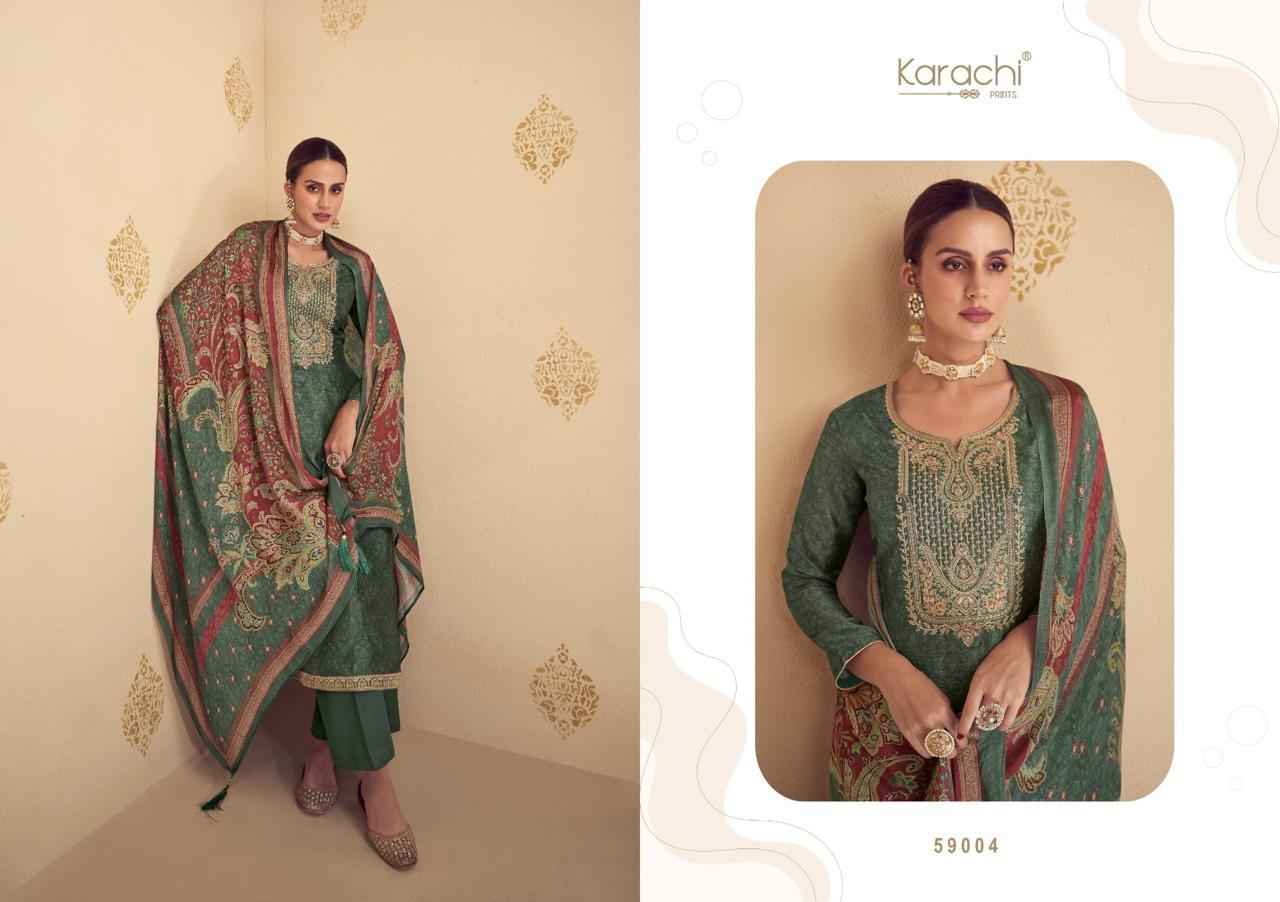 Kesar Karachi Shehnaaz Silk Dress Material 4 pcs Catalogue