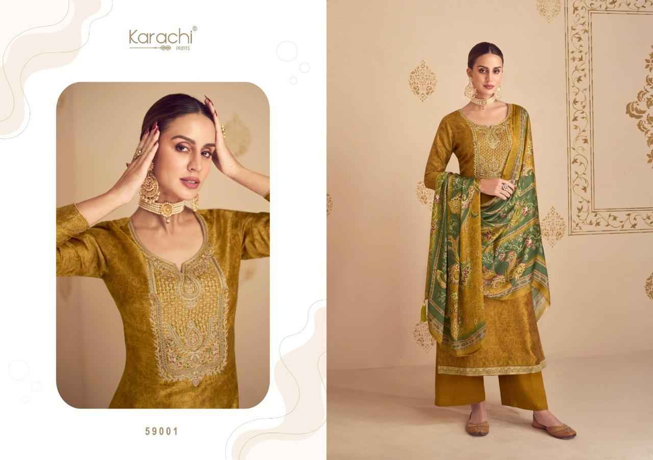 Kesar Karachi Shehnaaz Silk Dress Material 4 pcs Catalogue