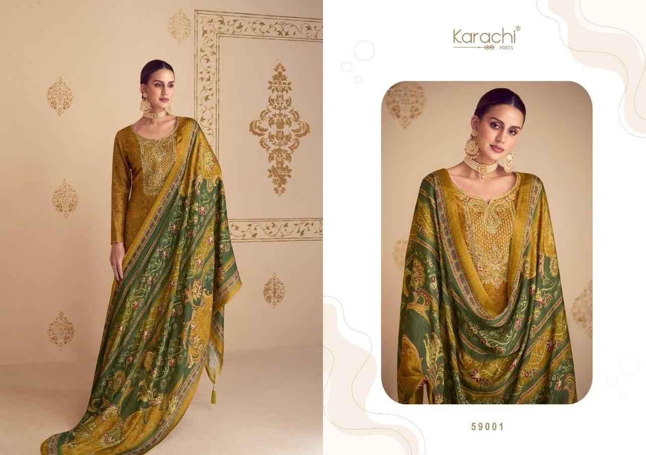 Kesar Karachi Shehnaaz Silk Dress Material 4 pcs Catalogue