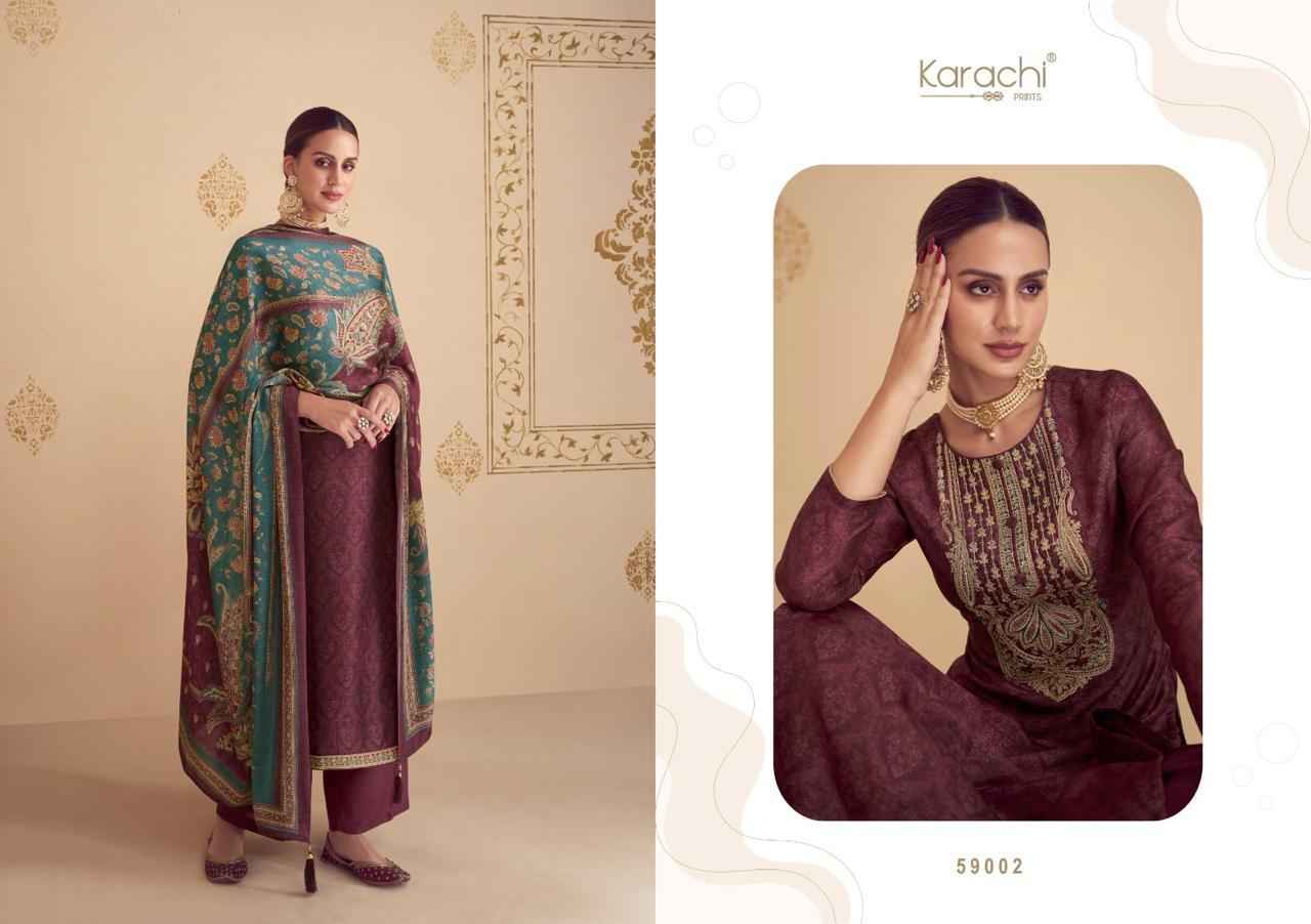 Kesar Karachi Shehnaaz Silk Dress Material 4 pcs Catalogue