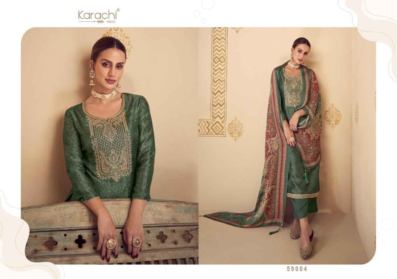 Kesar Karachi Shehnaaz Silk Dress Material 4 pcs Catalogue