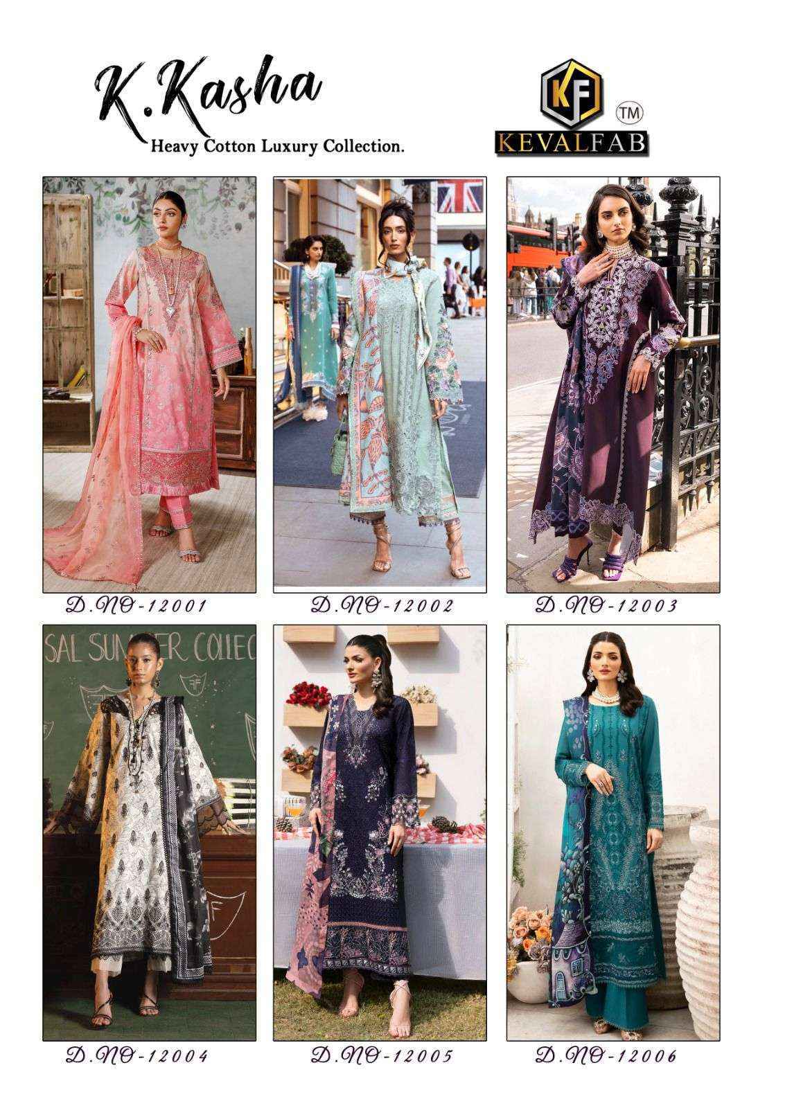 Keval Fab K Kasha Vol 12 Cotton Dress Material 6 pc Cataloge