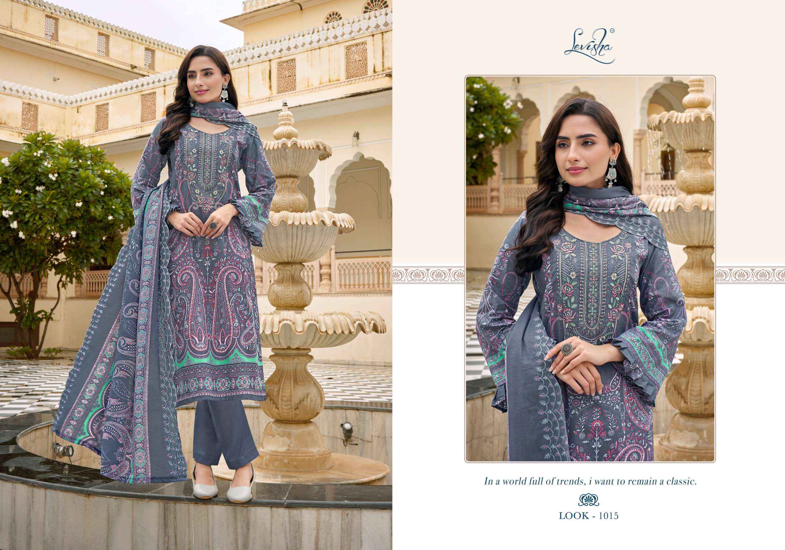 Levisha Guzarish Nx Lawn Cotton Dress Material 6 pcs Catalogue