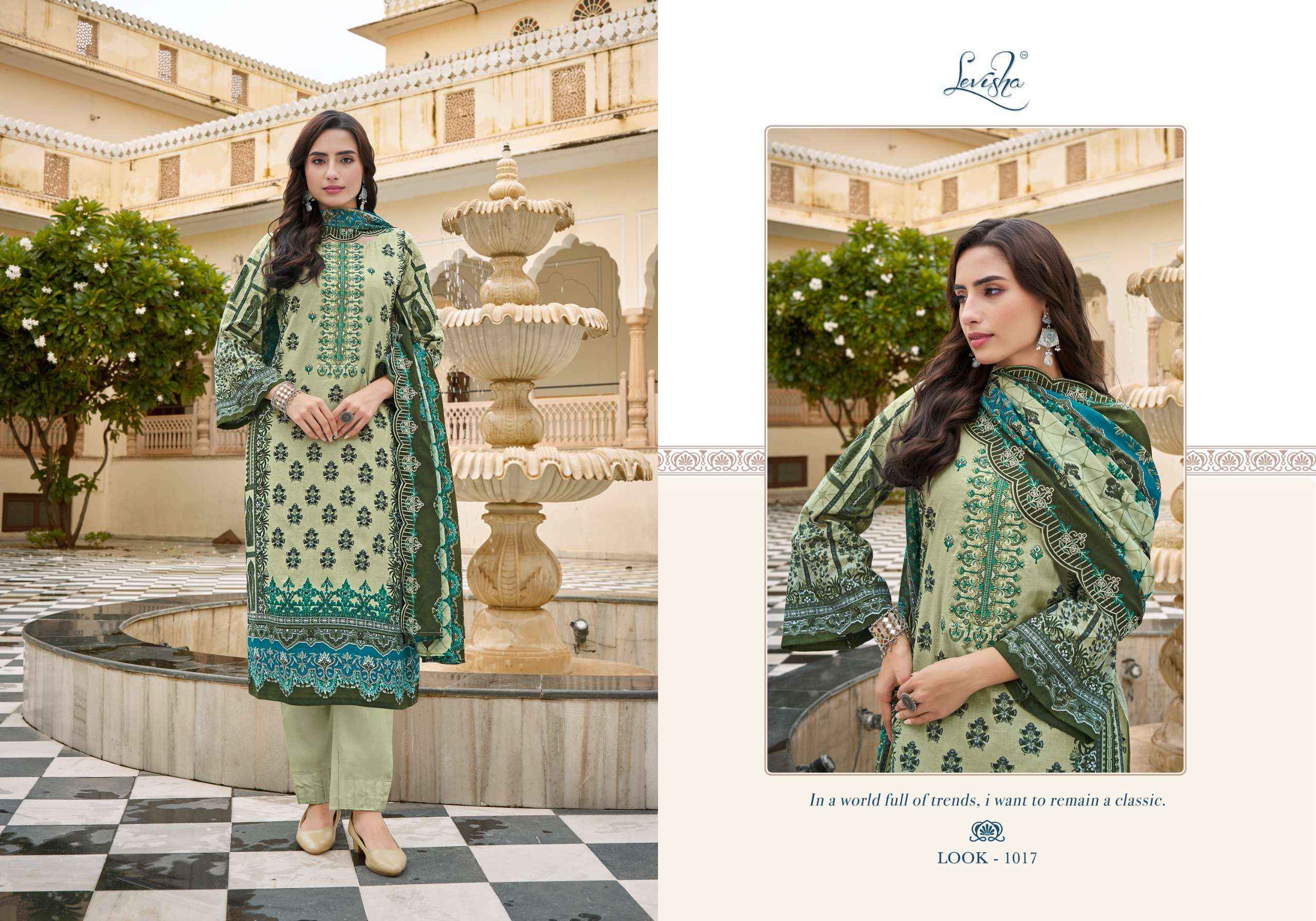 Levisha Guzarish Nx Lawn Cotton Dress Material 6 pcs Catalogue