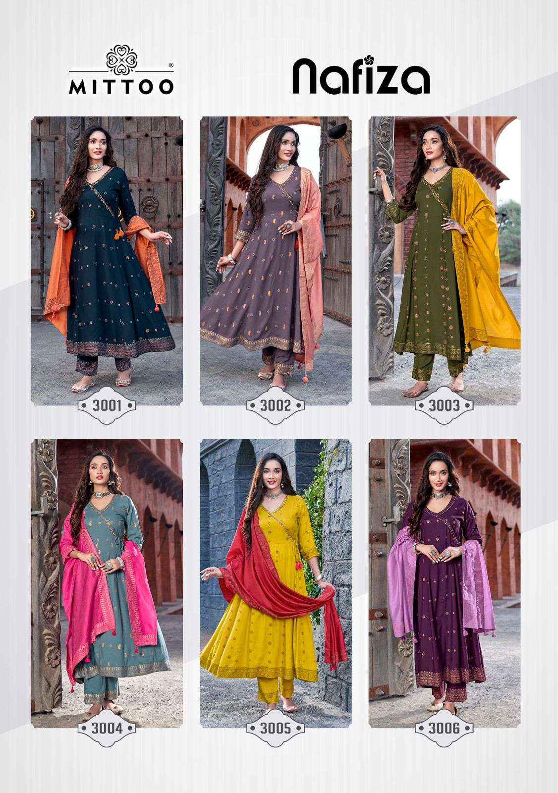 Mittoo Fashion Nafiza Angrakha Designer Readymade Gown  6 pcs catalog 