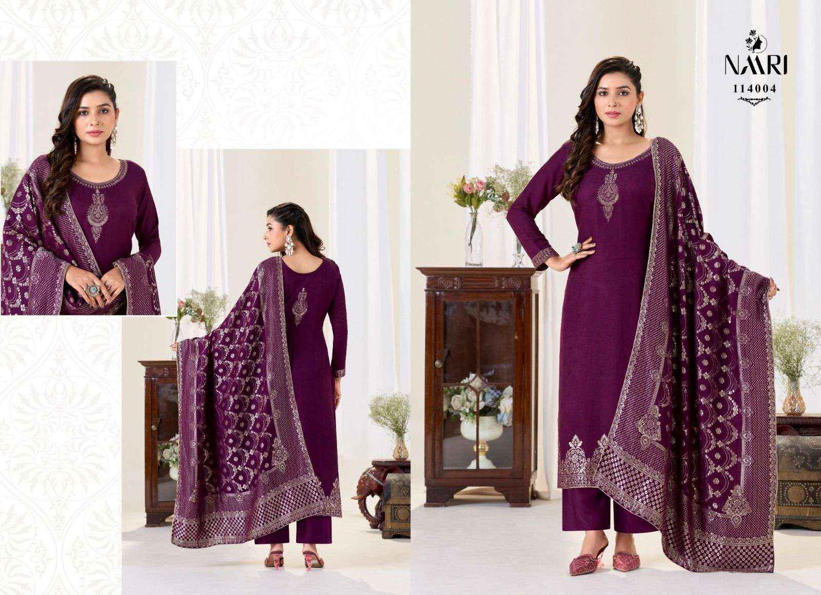 Naari Glori Pashmina Jacquard Dress Material 4 pcs Catalogue