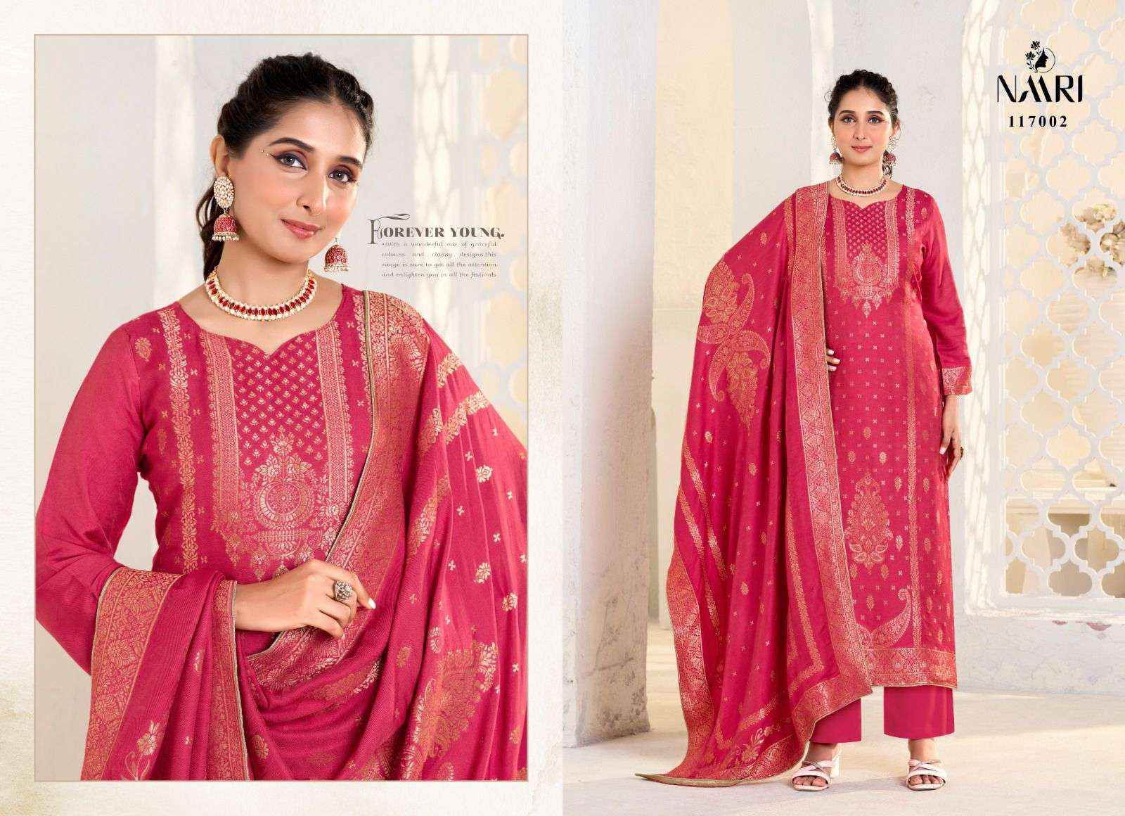 Naari Gulistan Pashmina Jacquard Dress Material 4 pcs Catalogue