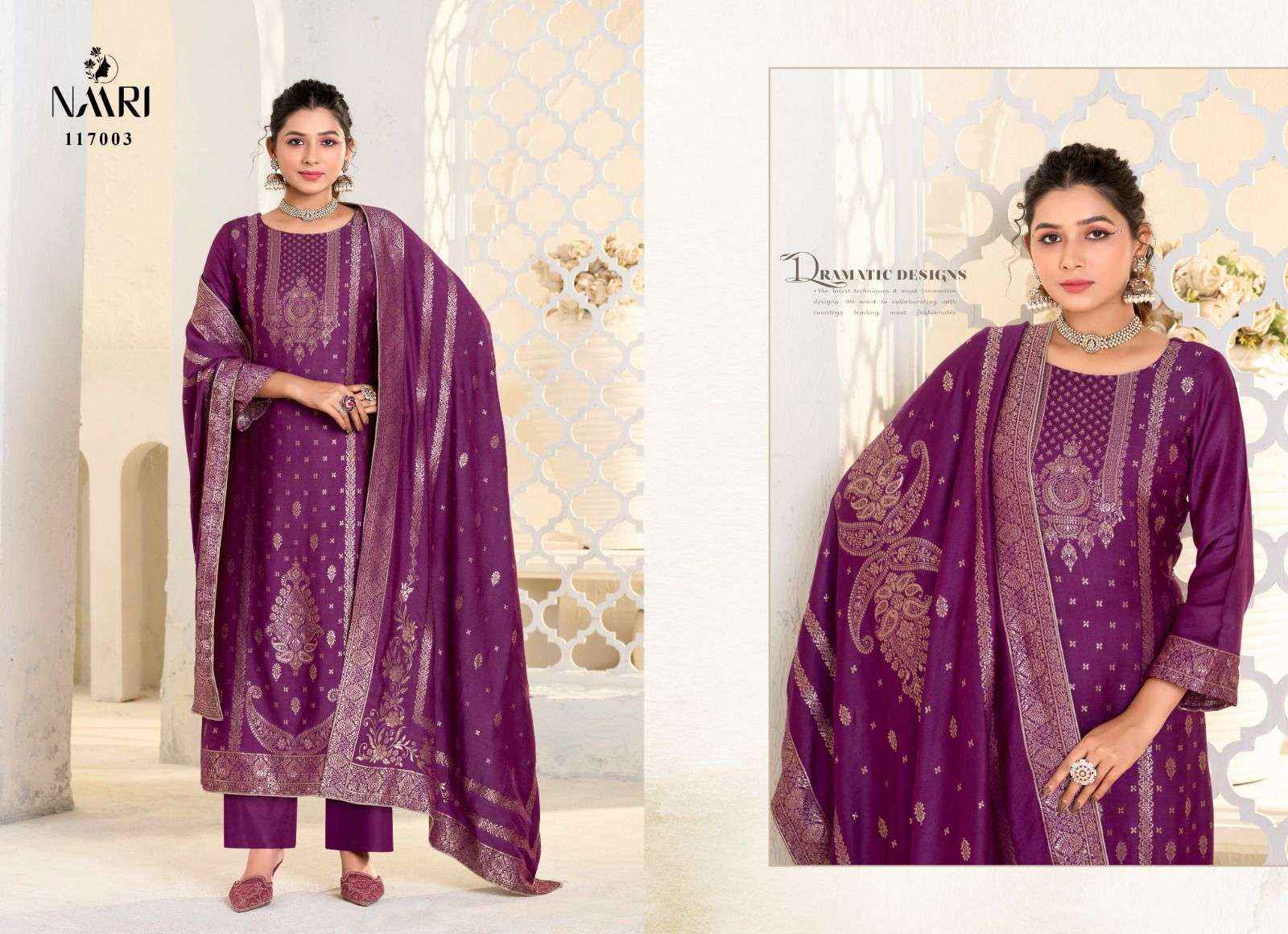 Naari Gulistan Pashmina Jacquard Dress Material 4 pcs Catalogue
