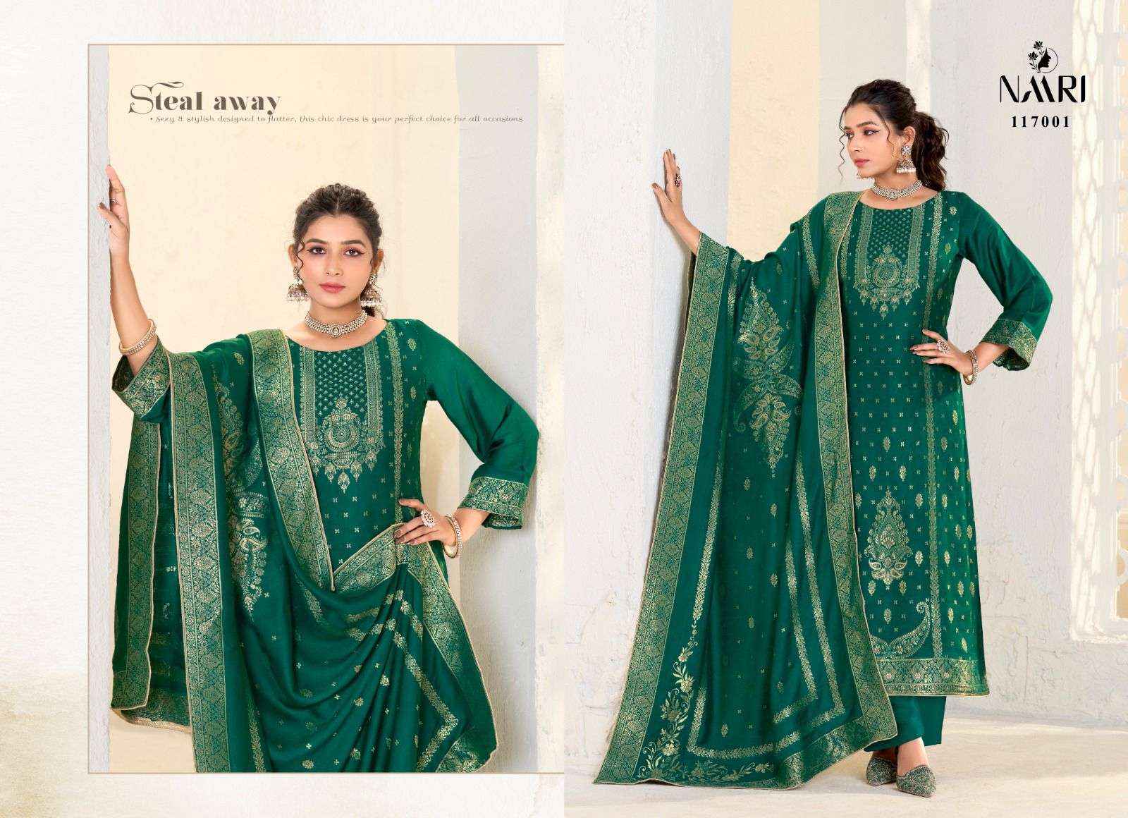 Naari Gulistan Pashmina Jacquard Dress Material 4 pcs Catalogue