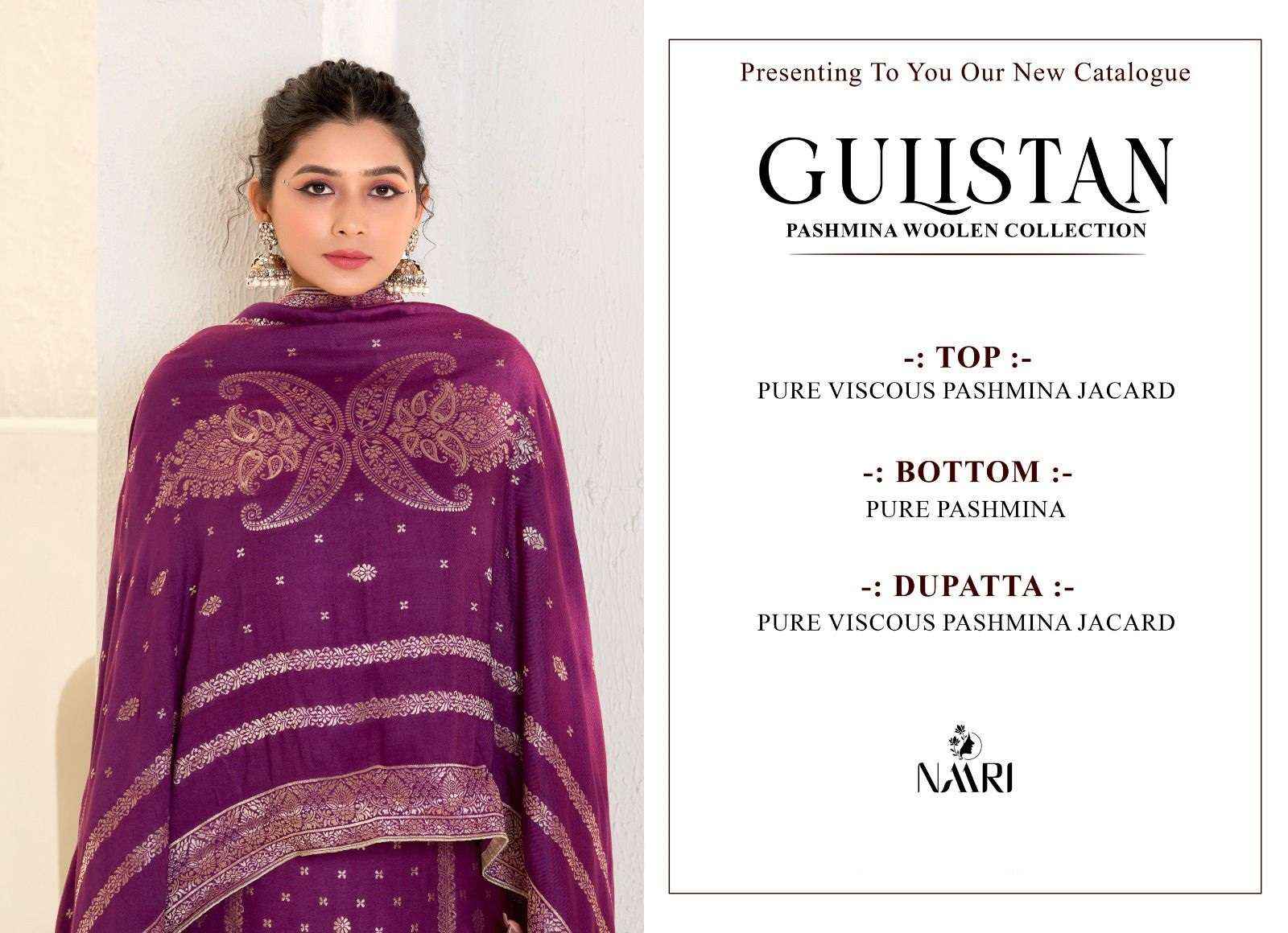 Naari Gulistan Pashmina Jacquard Dress Material 4 pcs Catalogue