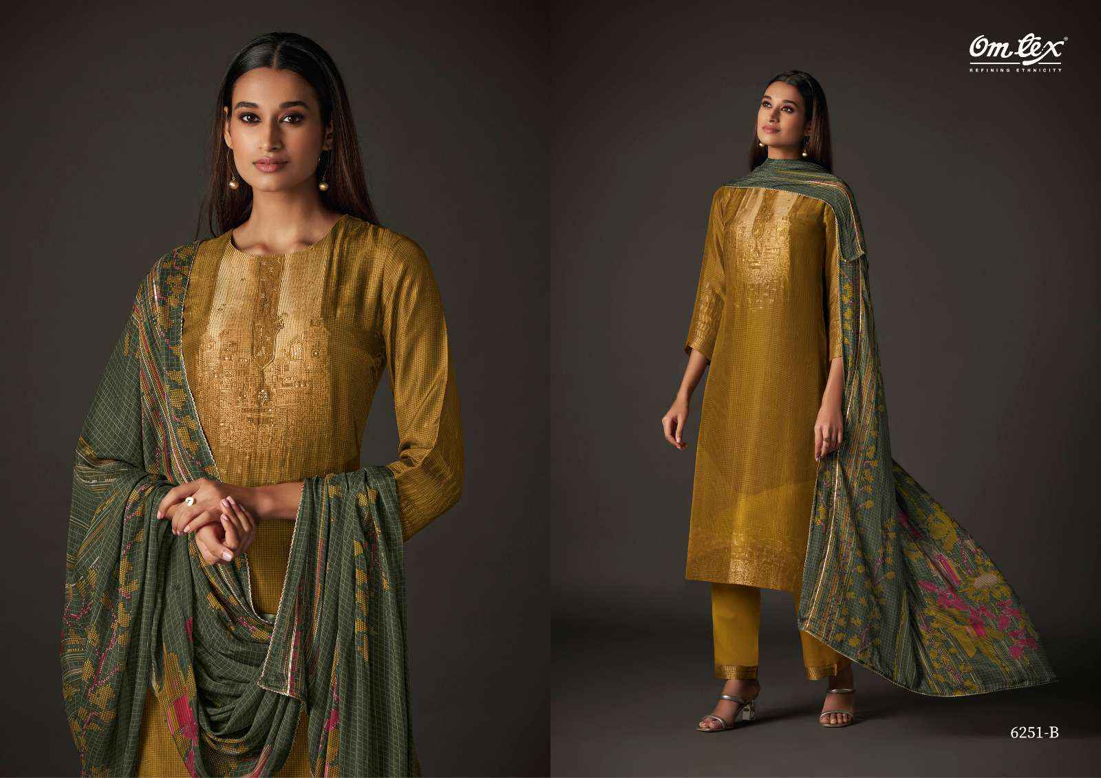 Omtex Caprina Vol 2 Silk Jacquard Dress Material 4 pcs Catalogue