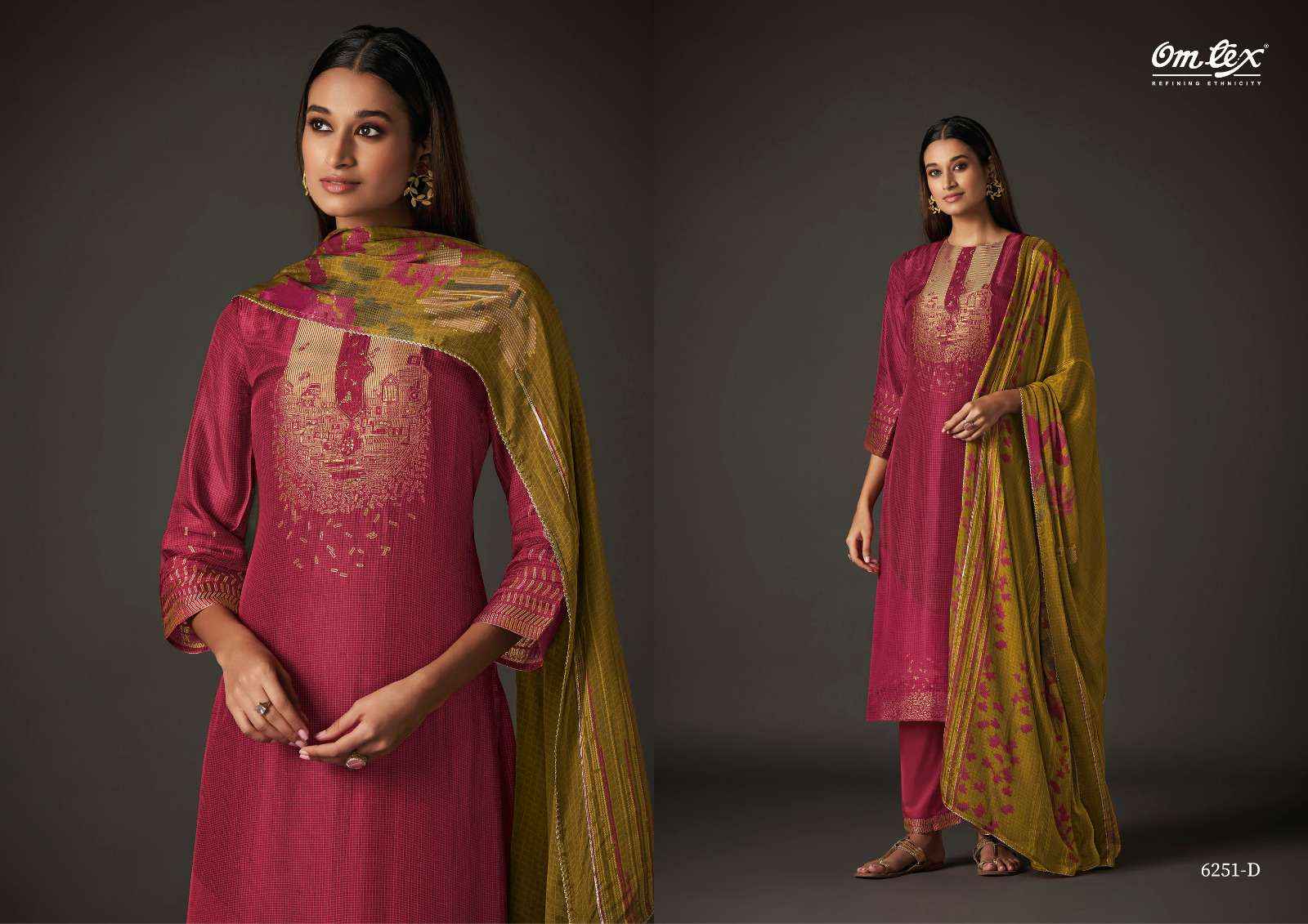 Omtex Caprina Vol 2 Silk Jacquard Dress Material 4 pcs Catalogue