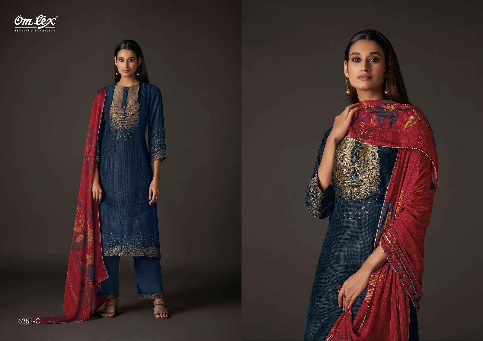 Omtex Caprina Vol 2 Silk Jacquard Dress Material 4 pcs Catalogue