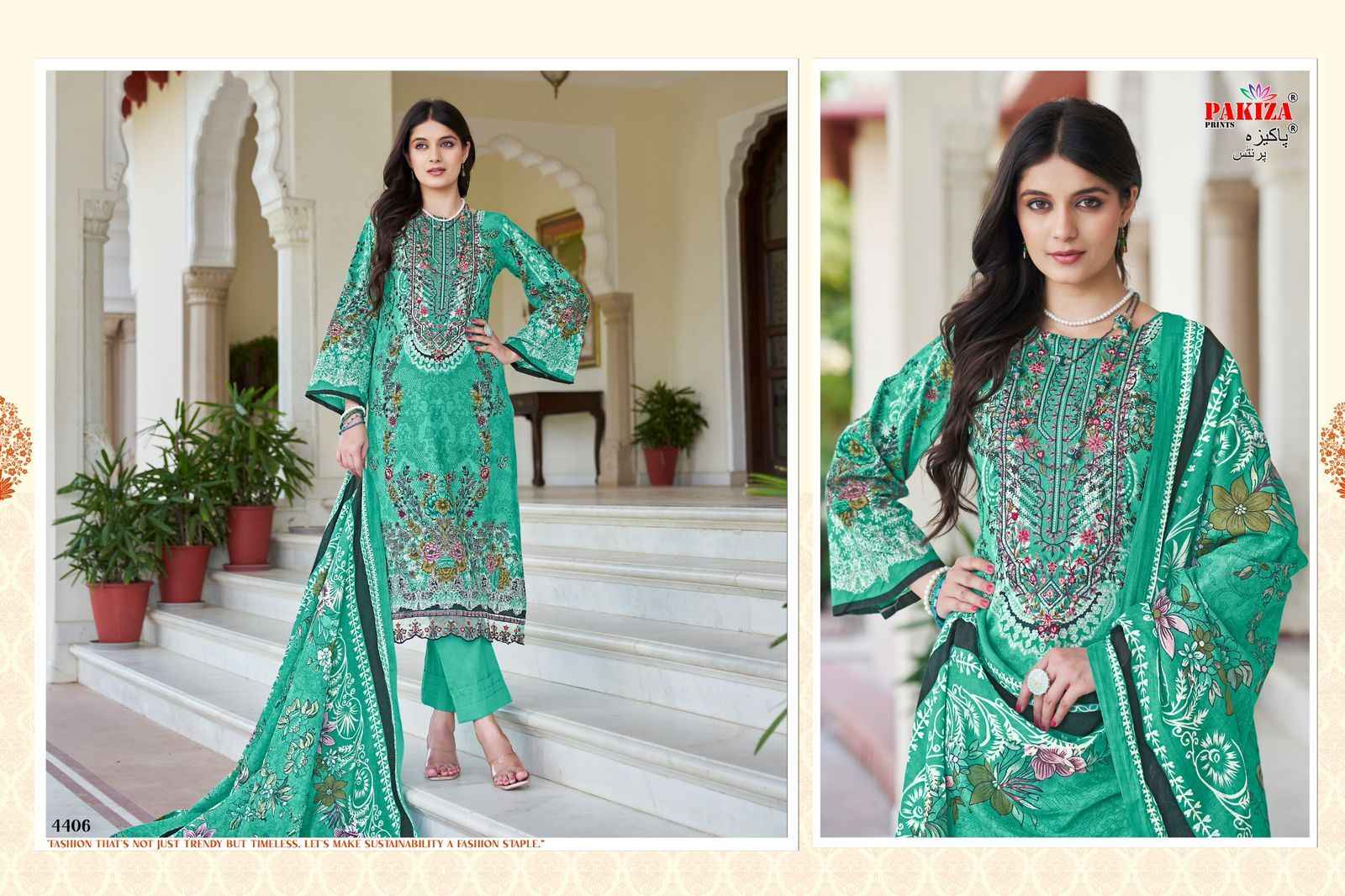 Pakiza Print Iram Vol 44 Cambric Cotton Dress Material 10 pcs Catalogue