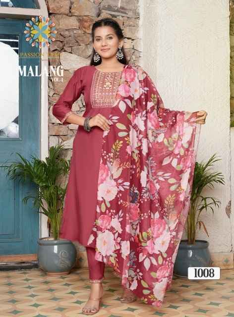 Passion Tree Malang Vol 1 Shimmer Silk Kurti Combo 8 pcs Catalogue