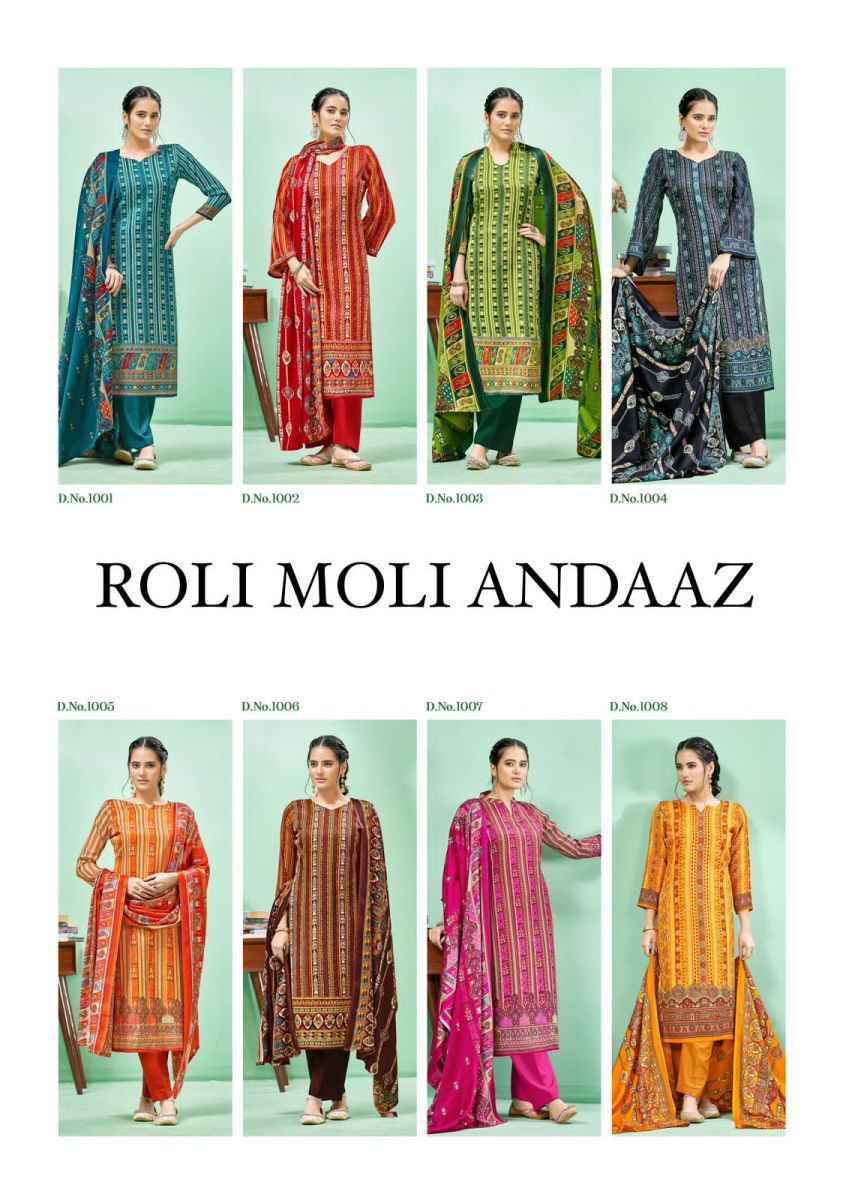 Roli Moli Creation Andaaz Pashmina Dress Material 8 pcs Catalogue