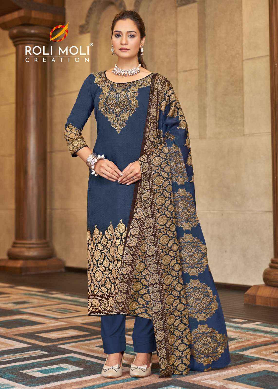 Roli Moli Faiza Pashmina Dress Material 8 pcs Catalogue