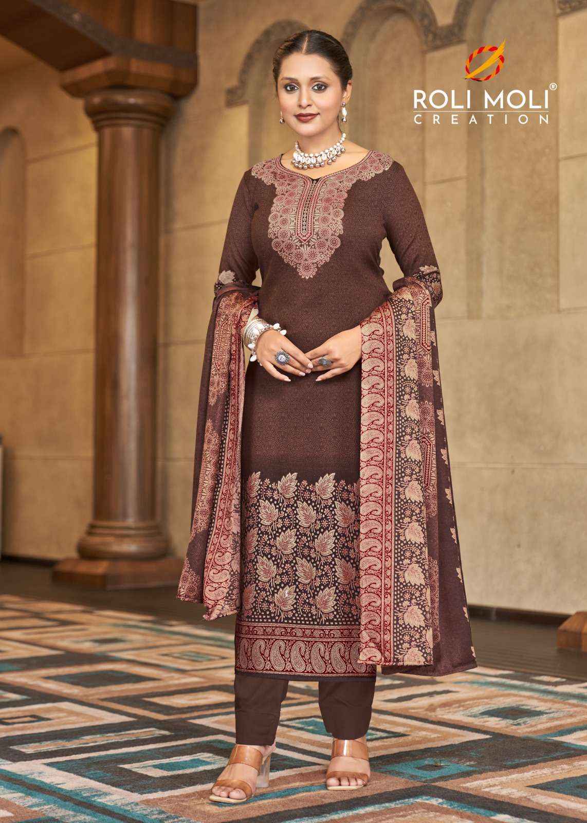 Roli Moli Faiza Pashmina Dress Material 8 pcs Catalogue