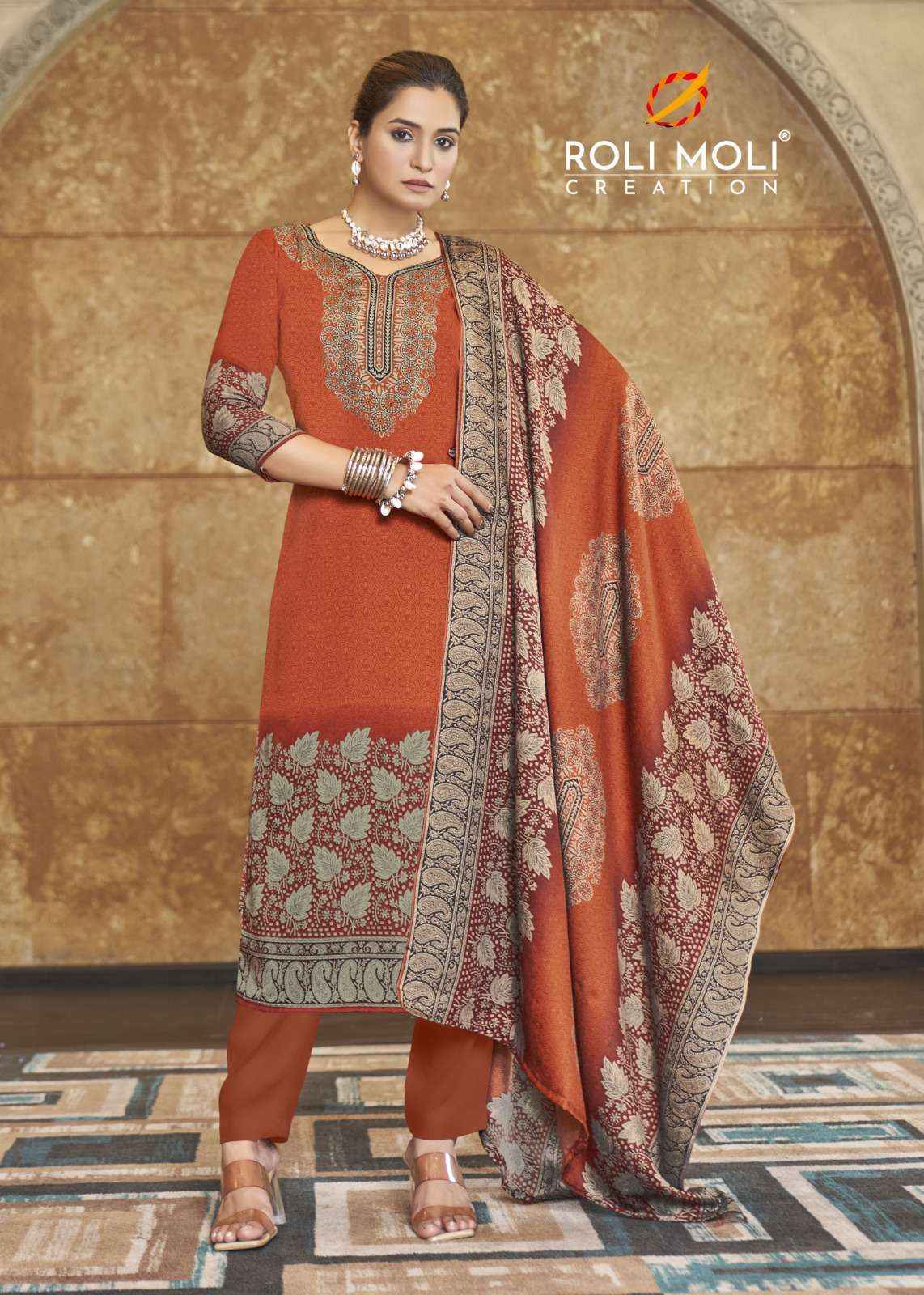 Roli Moli Faiza Pashmina Dress Material 8 pcs Catalogue