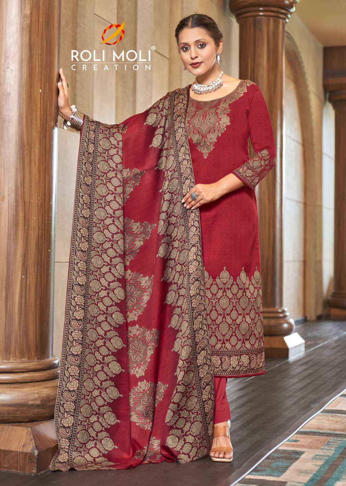 Roli Moli Faiza Pashmina Dress Material 8 pcs Catalogue