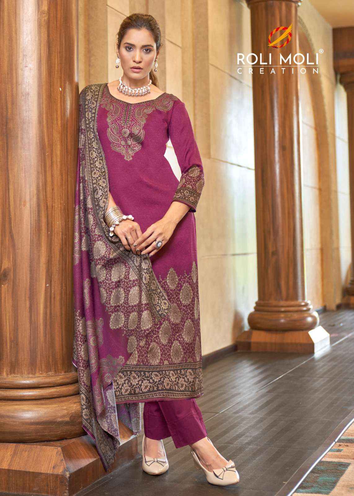 Roli Moli Faiza Pashmina Dress Material 8 pcs Catalogue