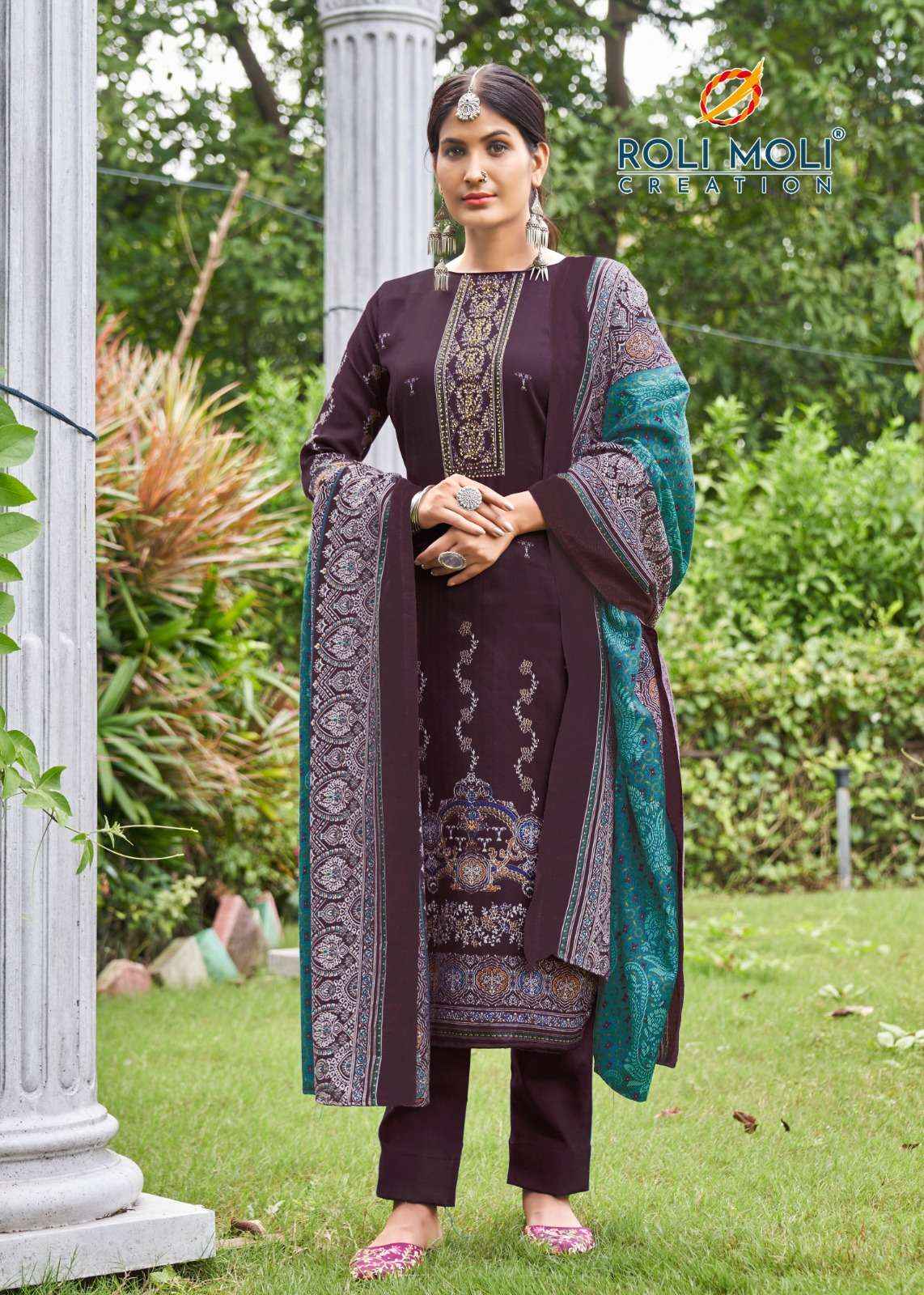 Roli Moli Fitoor Pashmina Dress Material 8 pcs Catalogue