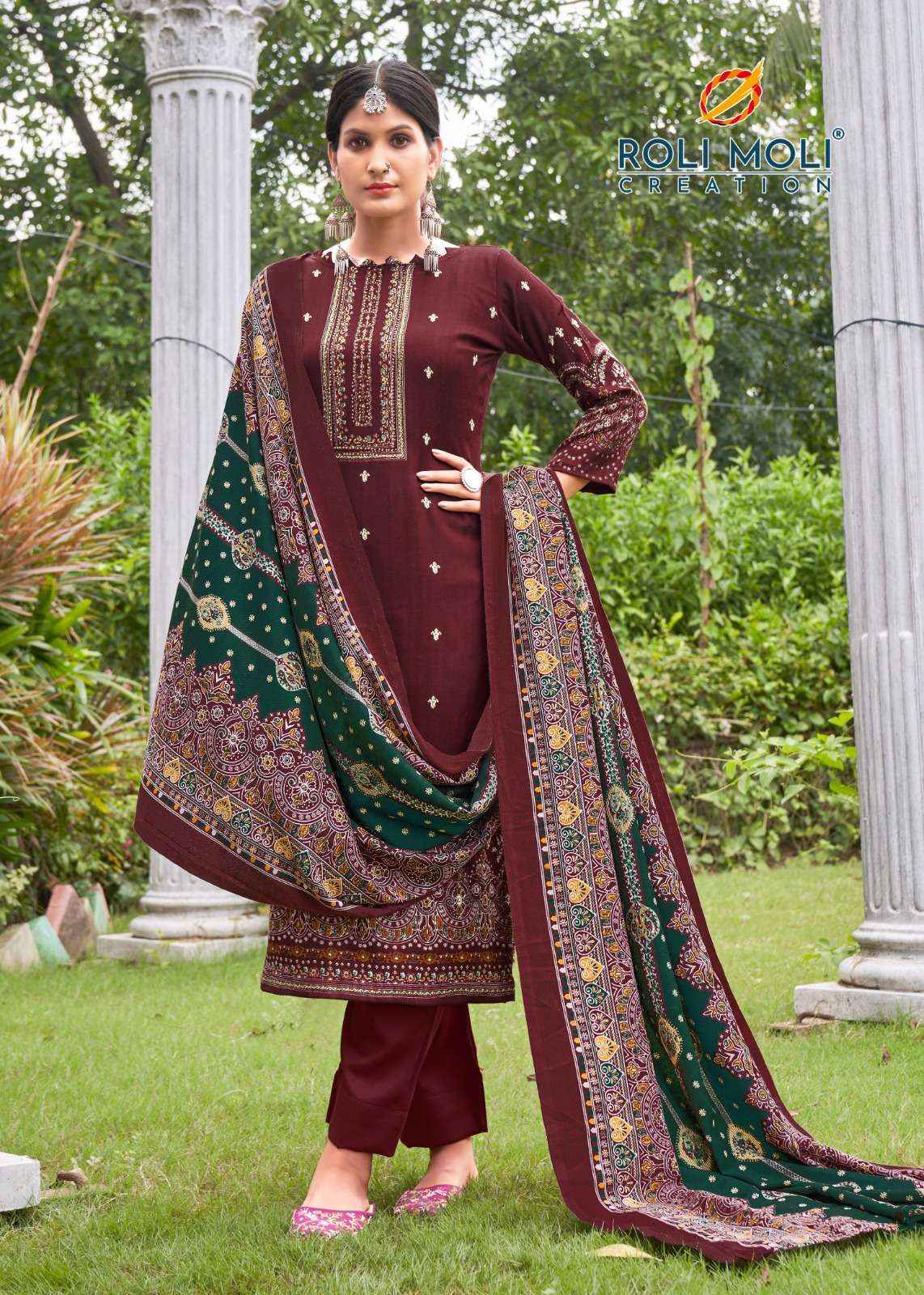 Roli Moli Fitoor Pashmina Dress Material 8 pcs Catalogue