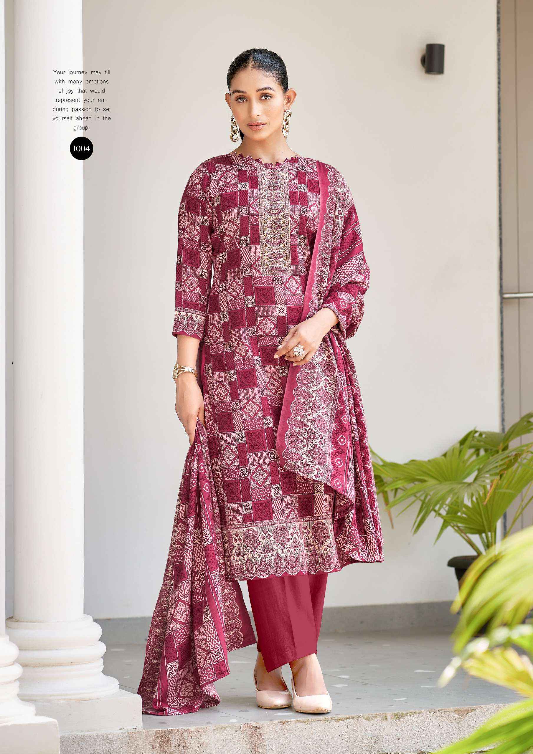 Roli Moli Rangat Pashmina Dress Material 8 pcs Catalogue